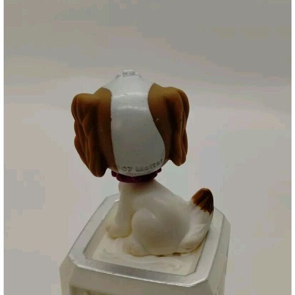 Polly Pocket Sparkling Pets Puppy Dog White Brown Toy Blue Collar Rhinestone 56 - Picture 3 of 6